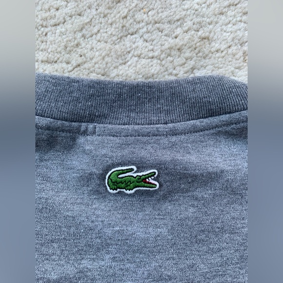 Lacoste NWT Adult Size Medium Gray Classique Short Sleeve Round Logo Tee - Picture 9 of 13
